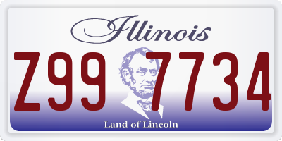 IL license plate Z997734