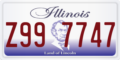 IL license plate Z997747