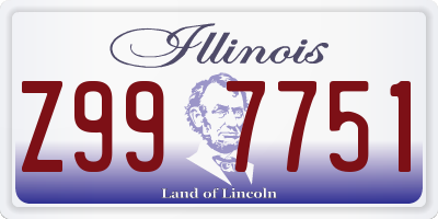 IL license plate Z997751