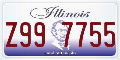 IL license plate Z997755
