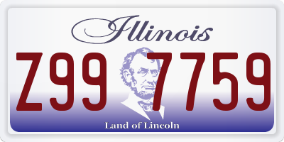 IL license plate Z997759