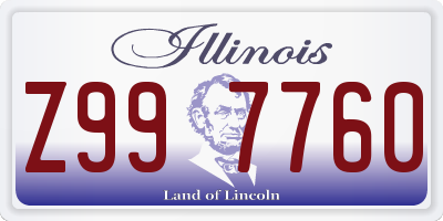 IL license plate Z997760