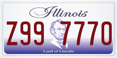 IL license plate Z997770