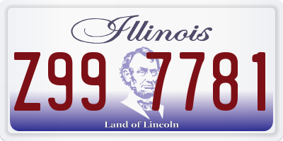 IL license plate Z997781