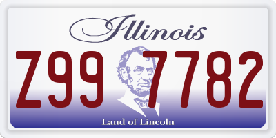 IL license plate Z997782