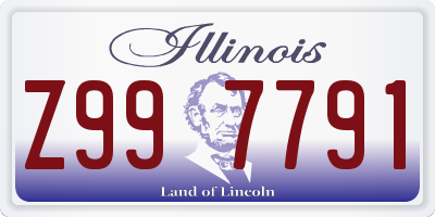 IL license plate Z997791