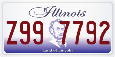 IL license plate Z997792
