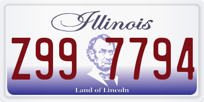 IL license plate Z997794