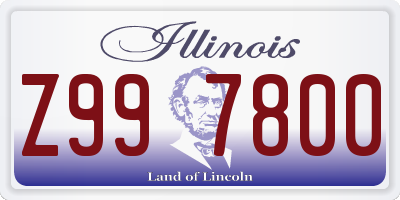 IL license plate Z997800