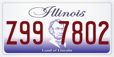 IL license plate Z997802