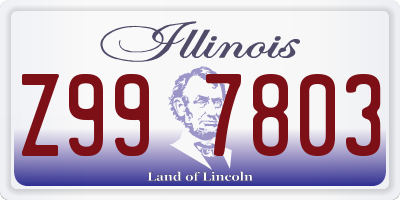 IL license plate Z997803