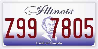IL license plate Z997805