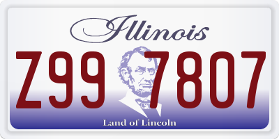 IL license plate Z997807