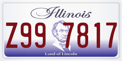 IL license plate Z997817