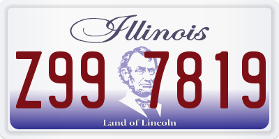 IL license plate Z997819