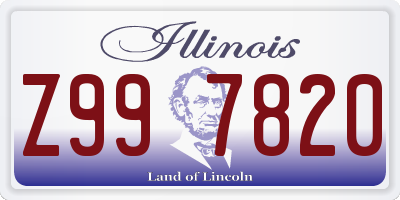 IL license plate Z997820