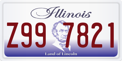 IL license plate Z997821