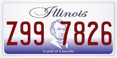 IL license plate Z997826