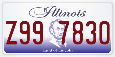 IL license plate Z997830