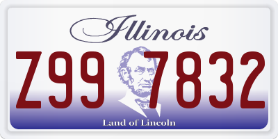 IL license plate Z997832