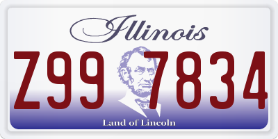 IL license plate Z997834