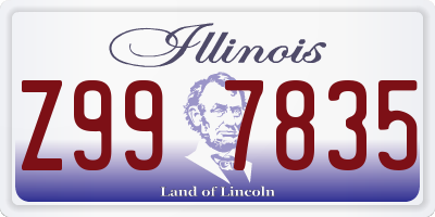 IL license plate Z997835