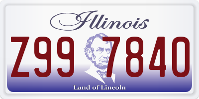 IL license plate Z997840