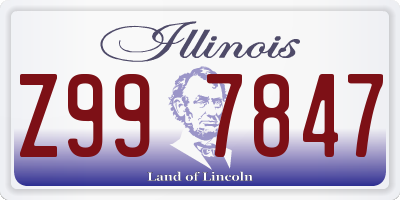 IL license plate Z997847