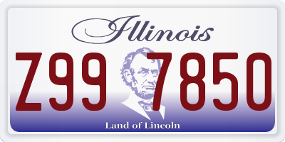 IL license plate Z997850