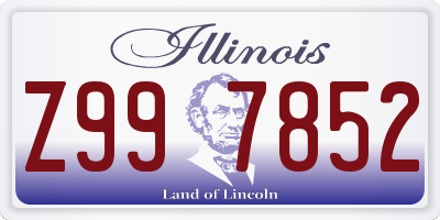 IL license plate Z997852