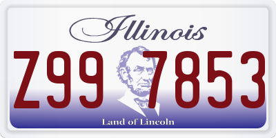IL license plate Z997853
