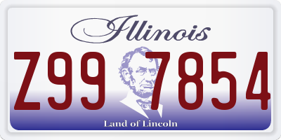 IL license plate Z997854