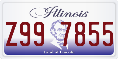 IL license plate Z997855