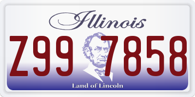 IL license plate Z997858