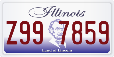 IL license plate Z997859