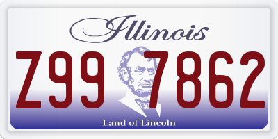 IL license plate Z997862