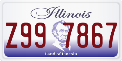 IL license plate Z997867