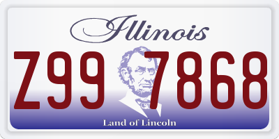 IL license plate Z997868