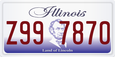 IL license plate Z997870