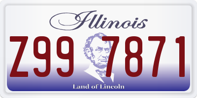 IL license plate Z997871