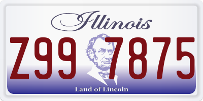 IL license plate Z997875