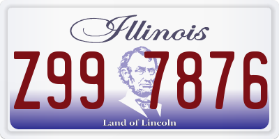 IL license plate Z997876