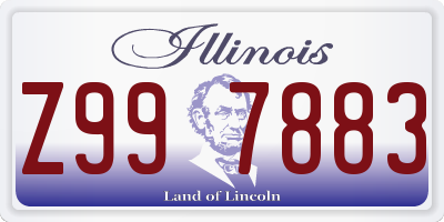 IL license plate Z997883