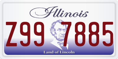 IL license plate Z997885