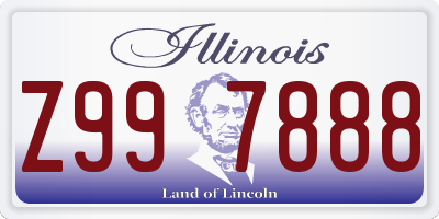 IL license plate Z997888