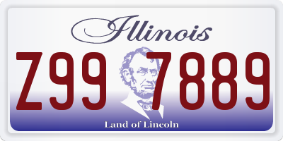 IL license plate Z997889