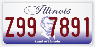 IL license plate Z997891