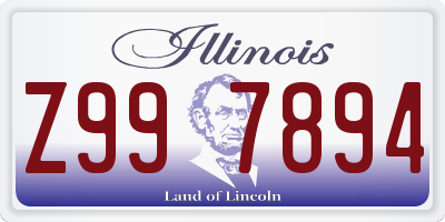 IL license plate Z997894