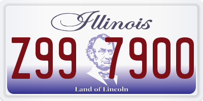 IL license plate Z997900