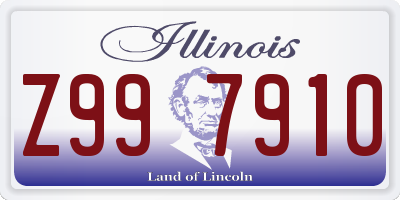 IL license plate Z997910